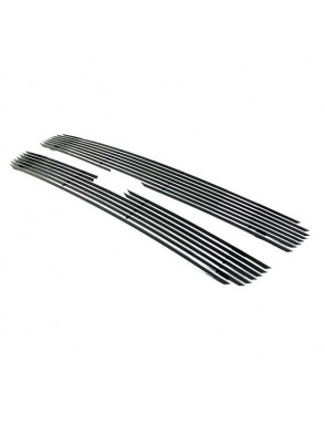 2pcs Aluminum Front Grilles for 03-05 Chevy Silverado LD, 03-06 Chevy Avalanche without Charcoal Body Cladding, 03-04 Chevy Silverado HD