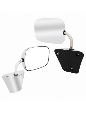 Stainless Steel Chrome Manual Side View Mirrors LH & RH Pair Set for Chevy Truck